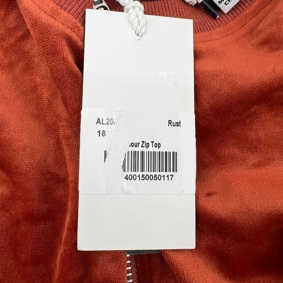 NWT Crew Kids Orange Velour 3/4 Zip Long Sleeve Top Size 18 Girl's - Picture 6 of 8
